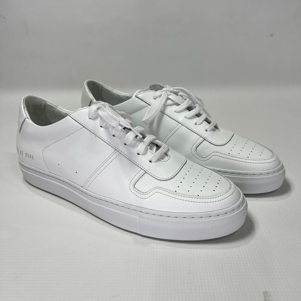 NEW COMMON PROJECTS BBALL Low Top Sneakers White Leather EU 42 US 9 Shoes ITALY